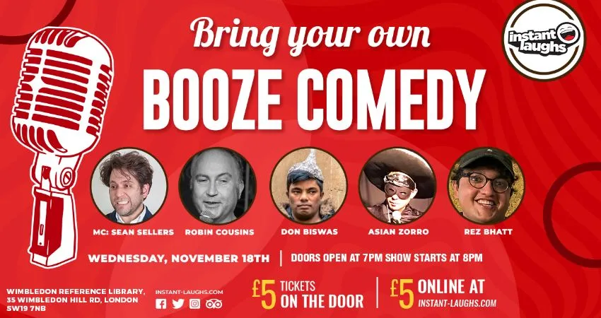 Bring your own booze comedy Wimbledon at Wimbledon Library