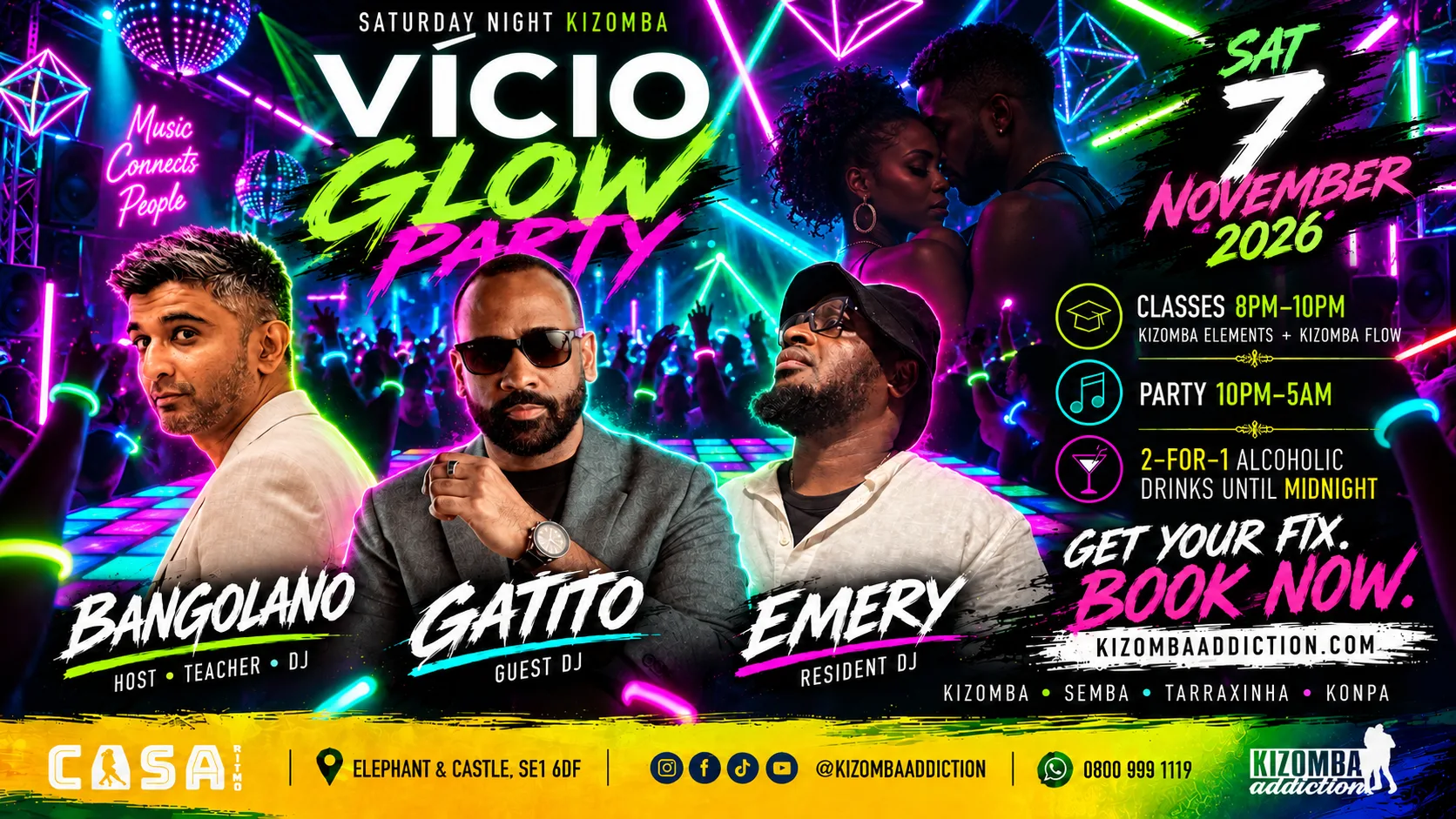 VÍCIO Glow Party | Kizomba Classes & Party Until 5AM at Casa Ritmo