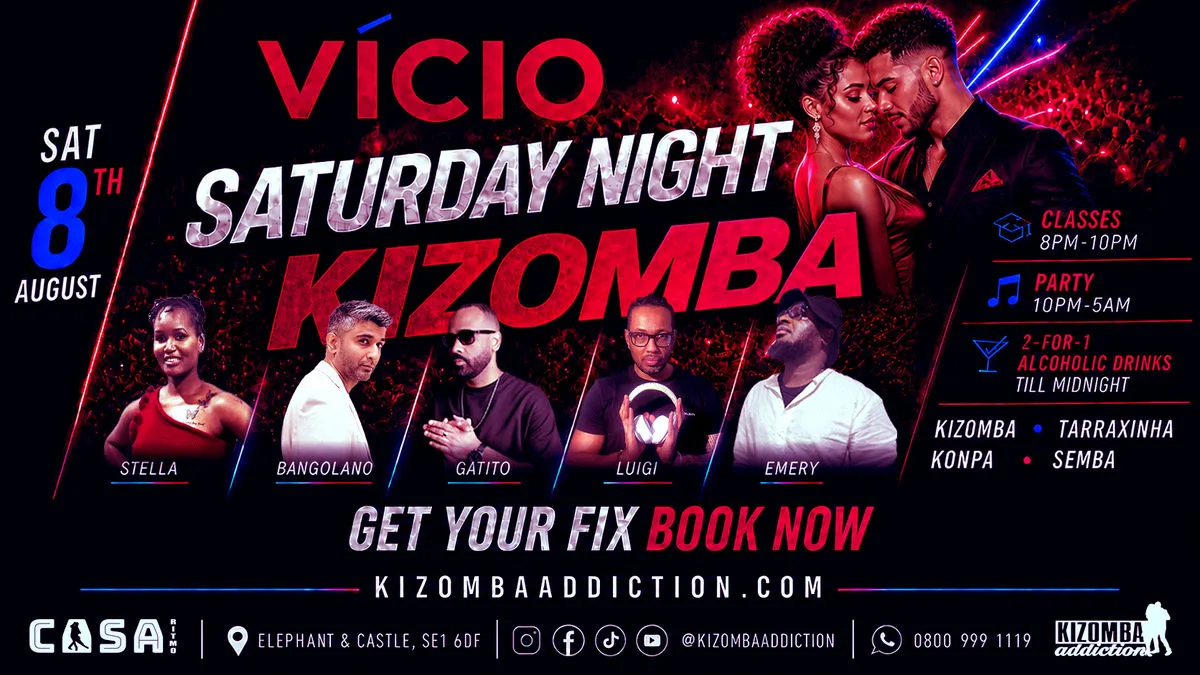 VÍCIO: Saturday Kizomba Classes & Party in London Until 5AM — 12 SEP at Casa Ritmo