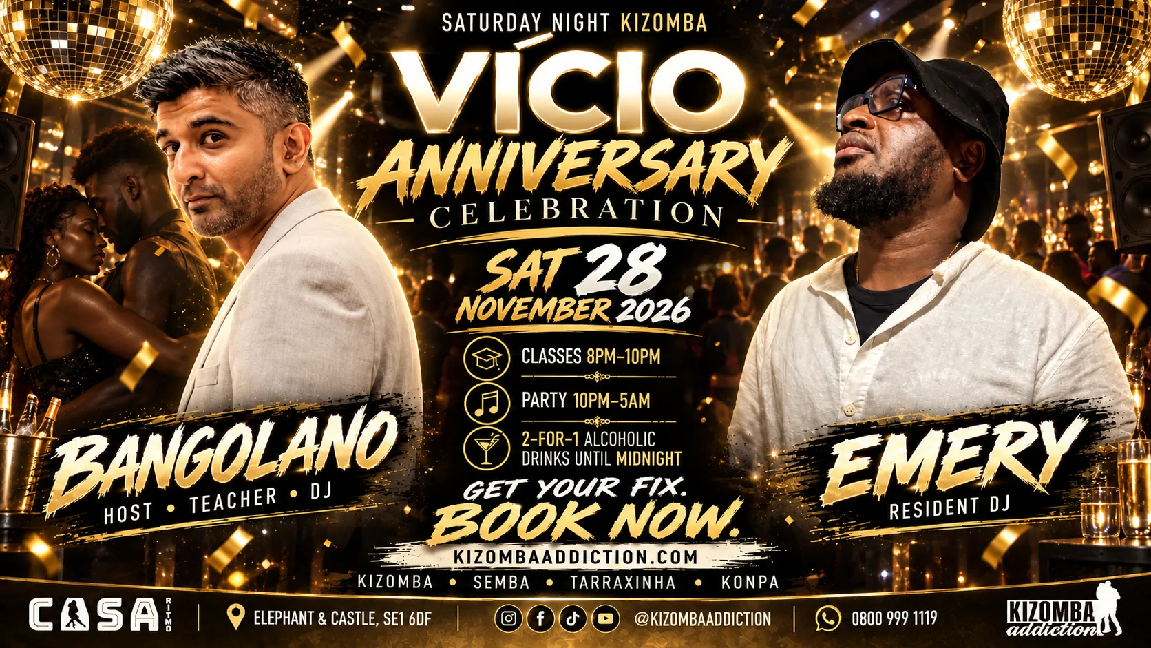VÍCIO Anniversary Celebration | Kizomba Classes & Party Until 5AM