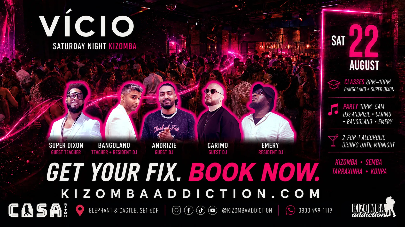 VÍCIO: Saturday Kizomba Classes & Party in London Until 5AM — 10 OCT at Casa Ritmo