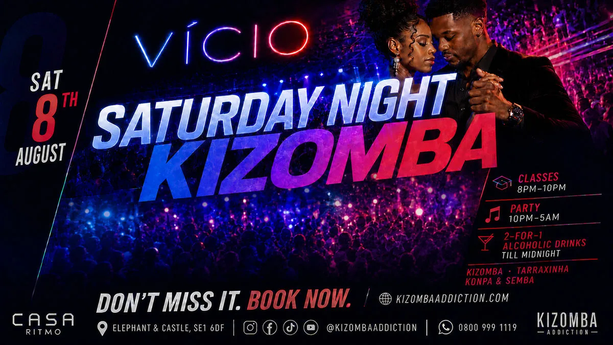 Vício — Saturday 8 August | Kizomba Until 5AM at Casa Ritmo