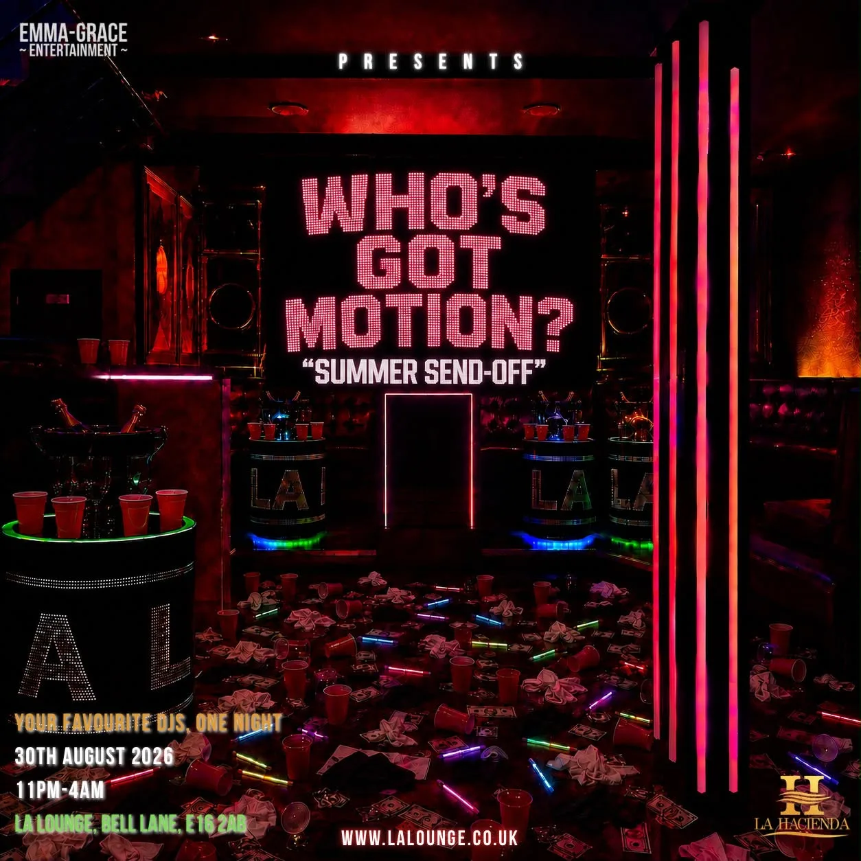 WHOSE GOT MOTION ? ( SUNDAY 30TH AUGUST ) at LA HACIENDA