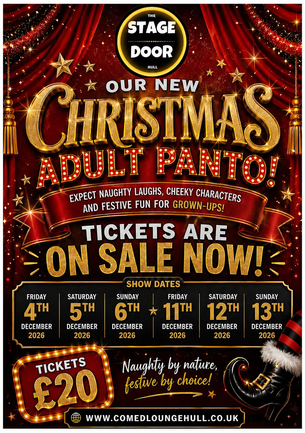 MATINEE Christmas Adult Panto 6th Dec Doors open at 12pm no admission after 1pm at 112-116 George St