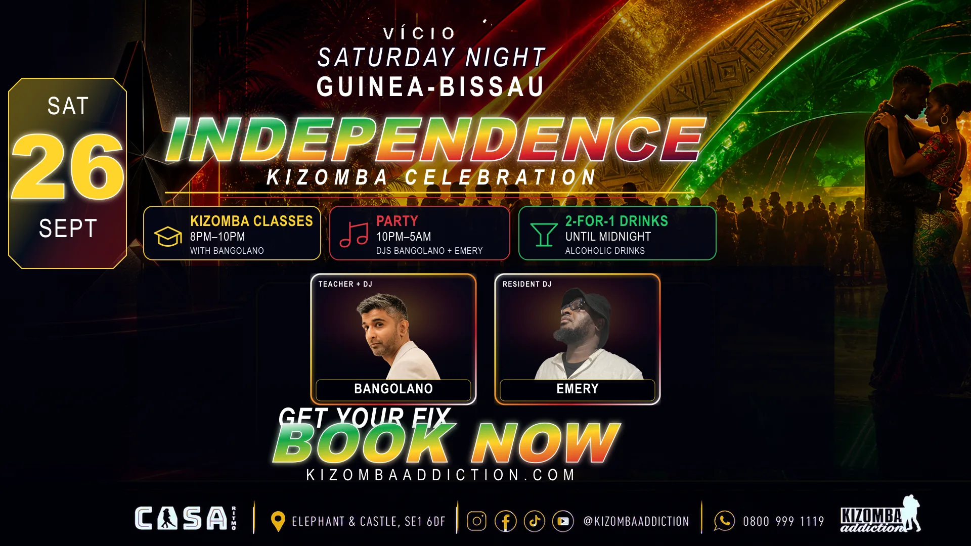 VÍCIO: Guinea-Bissau Independence — Kizomba Classes & Party in London Until 5AM | at Casa Ritmo