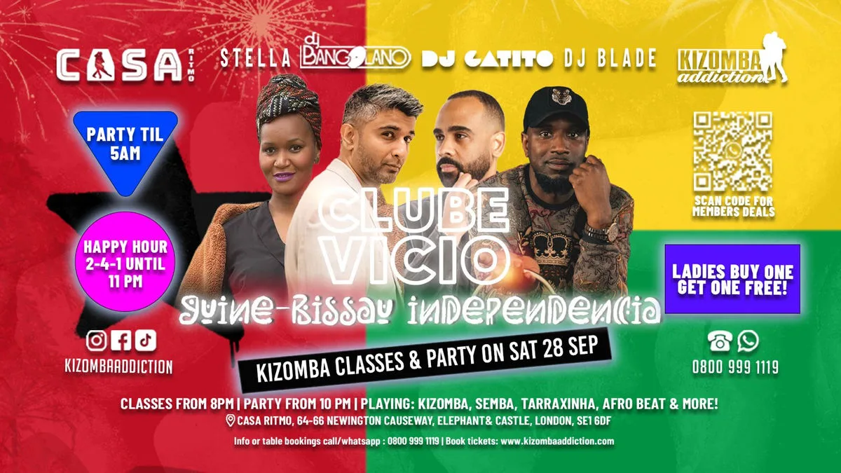 VÍCIO: Guinea-Bissau Independence — Kizomba Classes & Party in London Until 5AM |
