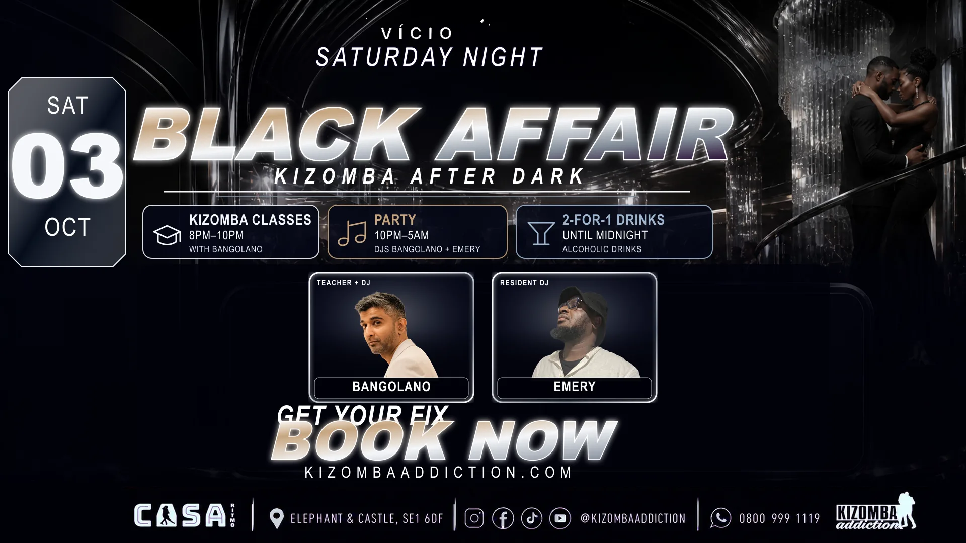 VÍCIO: Black Affair — Kizomba Classes & Party in London Until 5AM |