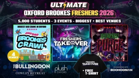 25% OFF SUMMER SALE TICKET ☀️ ULTIMATE OXFORD BROOKES FRESHERS 2026 ⚡️ Official Student Partners with BoohooMAN 👕 FREE T-Shirt with Every Ticket! ⚡Sold Out 15 years Running!