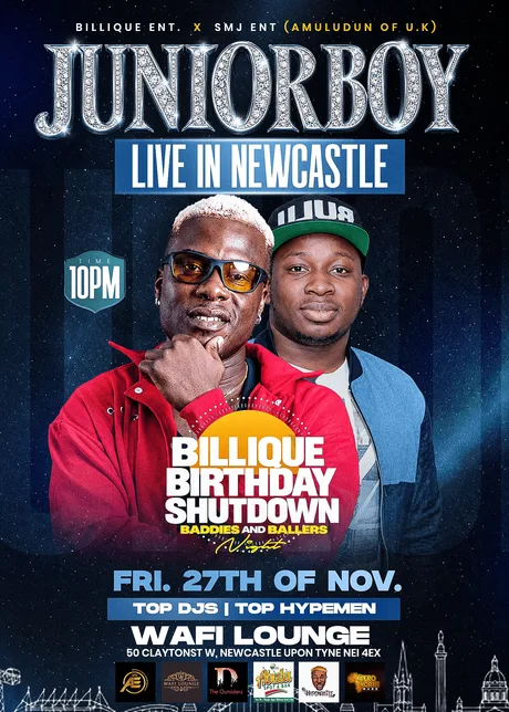 JUNIORBOY LIVE IN NEWCASTLE🇬🇧 "BILLIQUE BIRTHDAY SHUTDOWN"