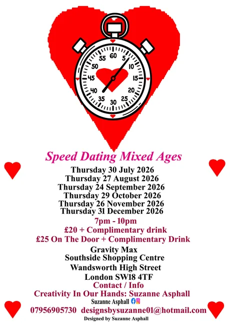 Speed Dating. Mixed Ages. Thursdays. Gravity Max