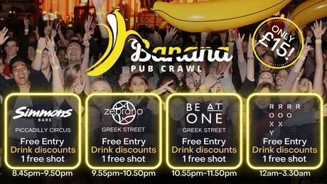 Ending at The Roxy - 4 venues - Banana Pub Crawl London