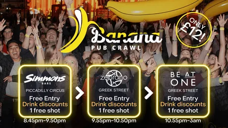 Ending at Be At One - 3 venues - Banana Pub Crawl London