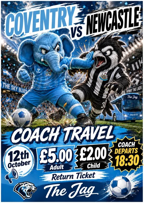 Coventry V Newcastle return coach