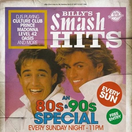 BILLY'S SMASH HITS - Every Sunday Night