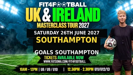 SOUTHAMPTON FIT4FOOTBALL MASTERCLASS - U8/U9/U10 - SAT 26TH JUNE 2027 - 10AM - 12PM