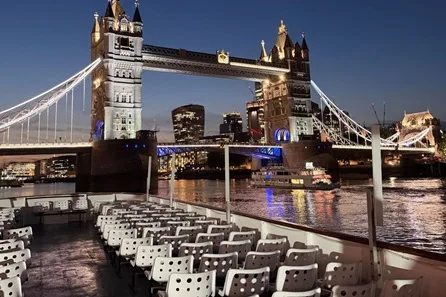 Dinner on the Thames with Fizz and Live Music for Two with Thames Luxury Charters
