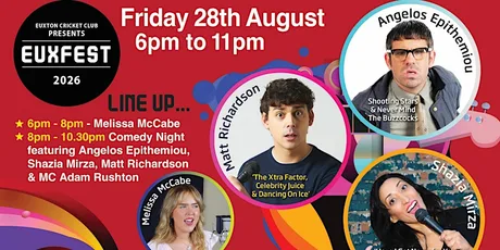 Euxfest 2026 Comedy & Music Festival at Euxton Cricket Club