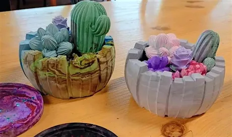 Eco resin - make a succulent bowl and plants out of resin- Sedgefield