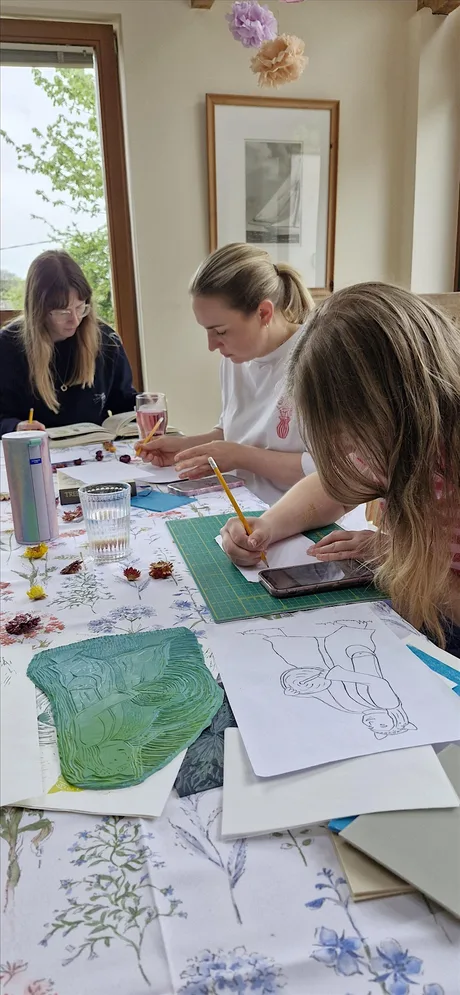 September's lino-print club