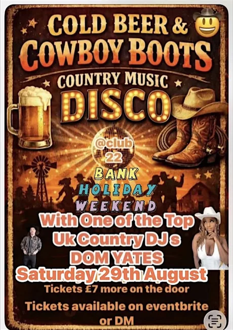 Cowboy Boots Country Music Disco With DJ Dom