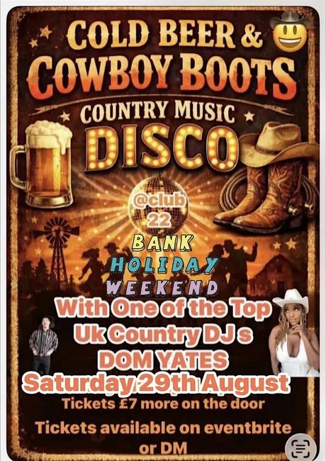 Cowboy Boots Country Music Disco With DJ Dom