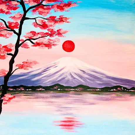 Sip & Paint at Porto Lounge Fishponds, Bristol - "Mount Fuji"