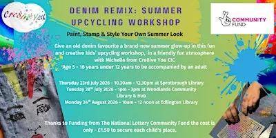 Kids Denim Remix: Summer Upcycling Workshop - Edlington Library