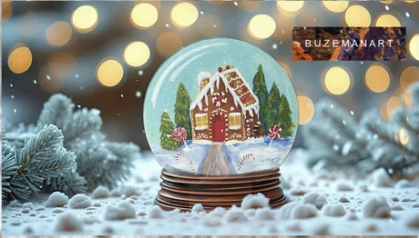 Snow globe painting ‘Gingerbread house’ @ The Hayride, Beverley