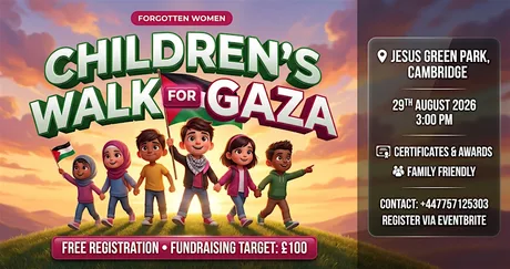 Children’s Walk for Gaza in Jesus Green Cambridge
