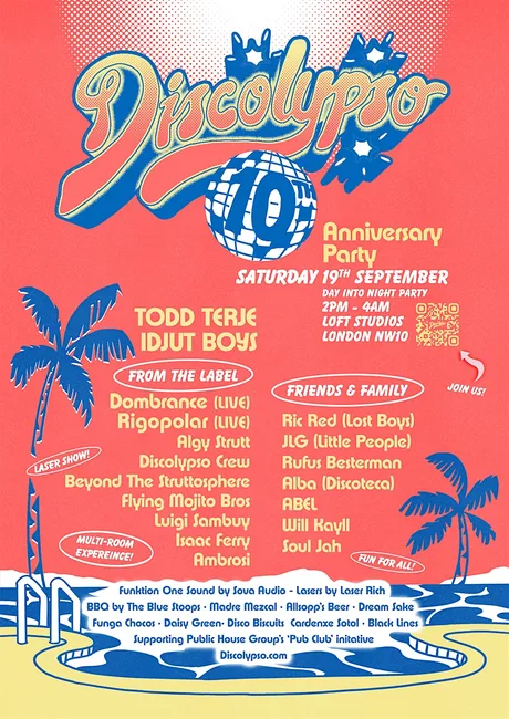 Discolypso Day Into Night Party w: TODD TERJE / IDJUT BOYS / DOMBRANCE +++