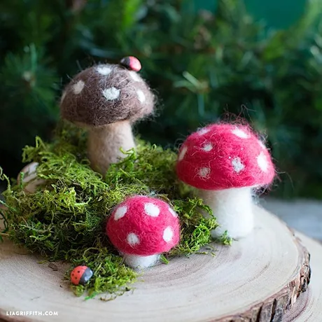 Needle Felted Mushrooms