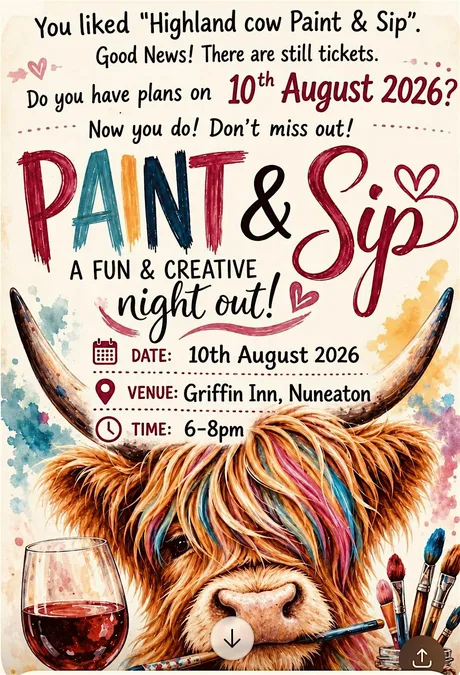 Highland Cow Paint & Sip Event