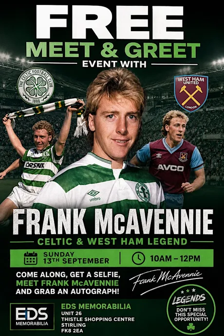 Frank McAvennie Meet & Greet - FREE
