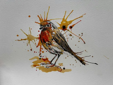 Expressive Watercolour Bird Painting