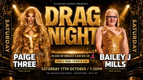 Drag Night at the Aquarius with Paige Three and Bailey J Mills