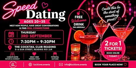 Lock Love Speed Dating | Ages 20–35 | Reading.. Free welcome drink!!