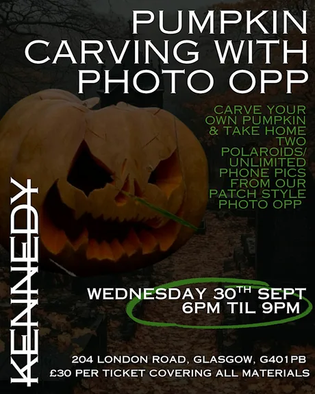 Pumpkin carving with patch style photo opportunity