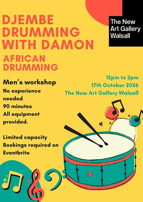 Djembe drumming with Damon, Men's workshop