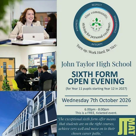 John Taylor High School: Sixth Form Open Evening