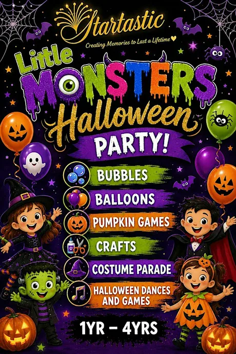 Little Monsters Halloween Party 1yrs-6yrs North Shields