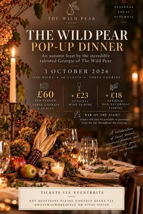 The Wild Pear pop - up dinner with wine from The Stores