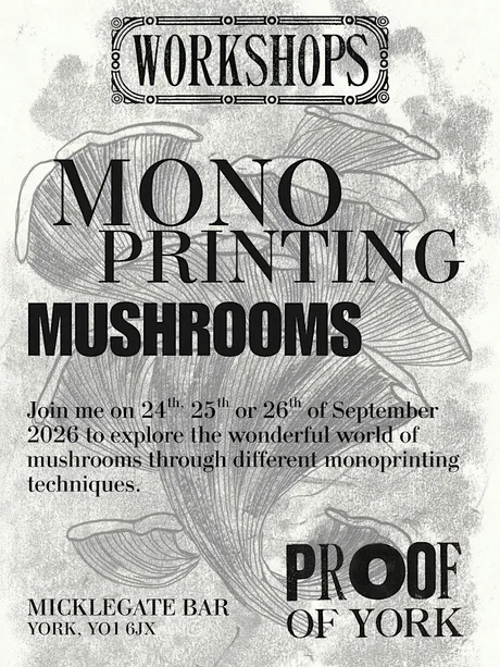 Monoprinting Mushrooms