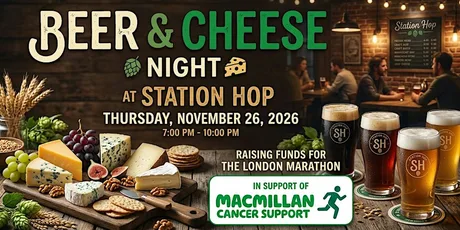 Cheese & Beer Night at Station Hop to raise money for Macmillan