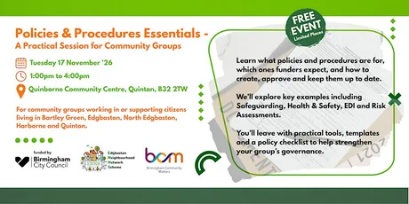 Policies & Procedures Essentials – A Practical Session for Community Groups