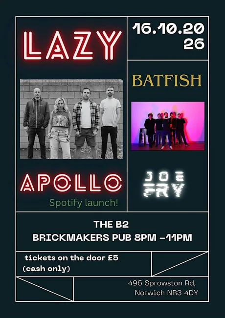 Lazy Apollo w/ Batfish & Joe Fry