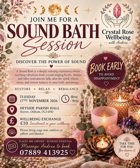 ADDITIONAL DATE November Sound Bath - Crystal Rose Wellbeing