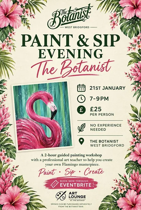 Paint and sip flamingo