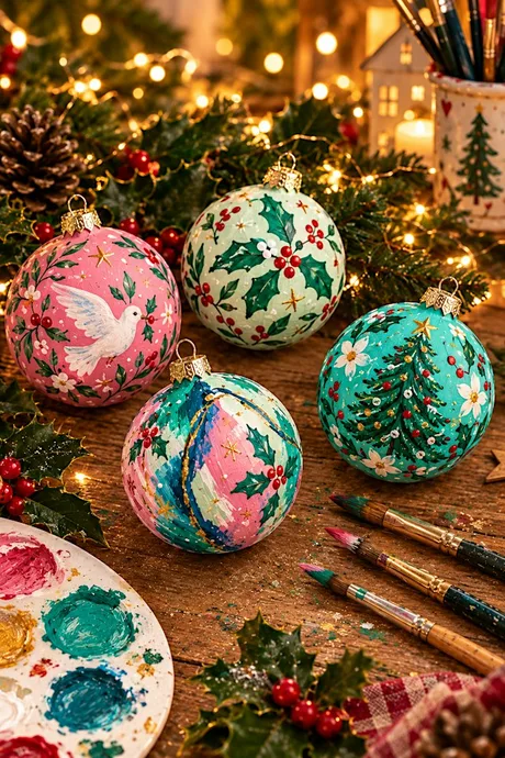 Festive Bauble Painting in Leigh Community Centre
