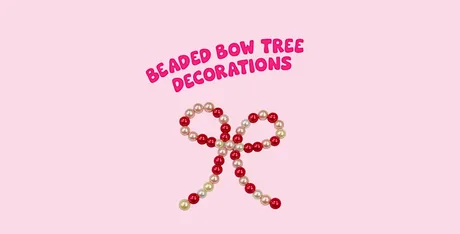 Make your own beaded bow tree decorations