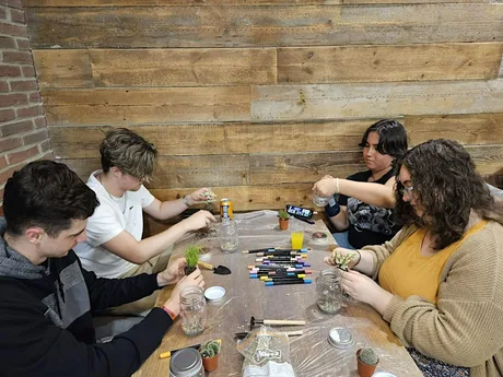 Terrarium making at Chesil House